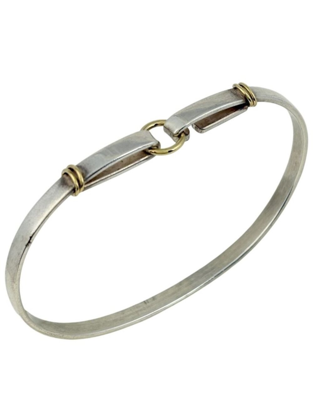 Tiffany & Co Circle Hook Bangle Bracelet 925 Sterling Silver